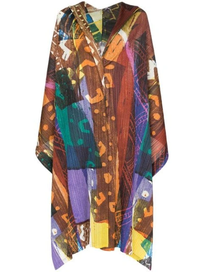 Issey Miyake Swinging Spices Printed Cape In 30 Multicoloured