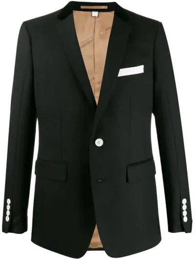 Burberry Contrast Buttons Blazer In Black