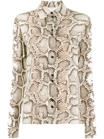 Givenchy Snakeskin Printed Shirt In Neutrals