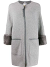 Agnona Zipped Overcoat In Grey