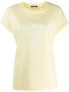 Balmain Logo Print T-shirt In Yellow