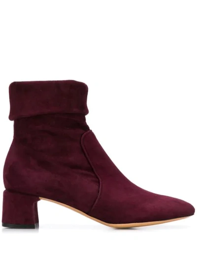 Parallele Suede Ankle Boots In Purple