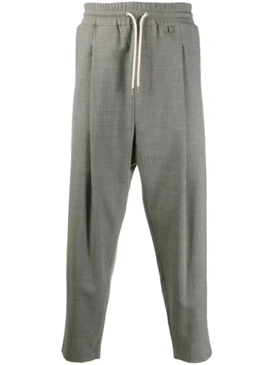 Drôle De Monsieur Drawstring Drop-crotch Trousers In Grey