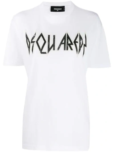Dsquared2 Logo Printed T-shirt In White