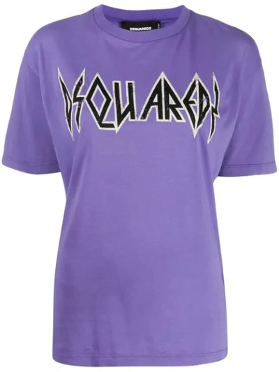 Dsquared2 Logo Printed T-shirt In Purple
