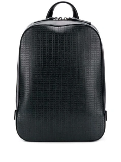 Ermenegildo Zegna Embossed Logo Backpack In Blau