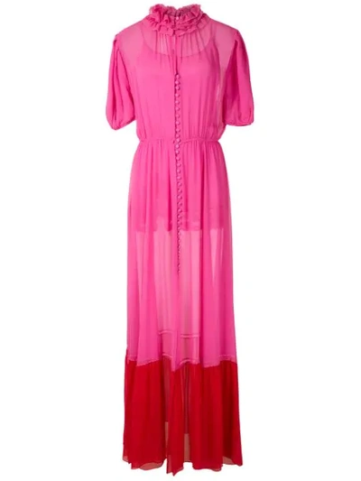 Andrea Bogosian Poli Couture Silk Gown In Pink