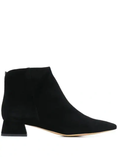 Parallele Suede Ankle Boots In Black