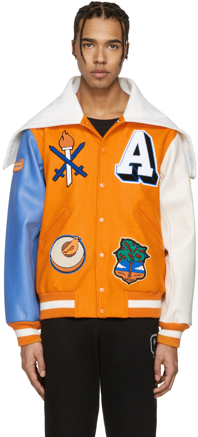 Opening Ceremony Orange Argentina Global Varsity Jacket ModeSens