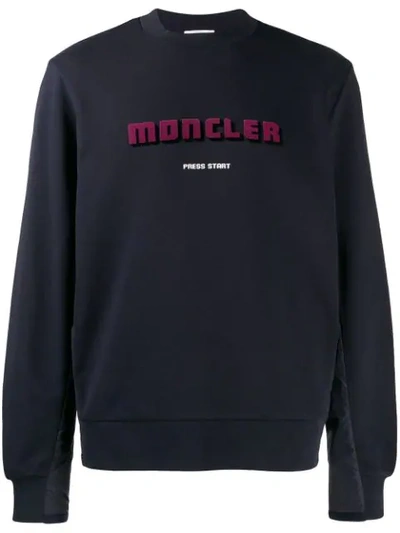 Moncler Printed Sweatshirt In Blue