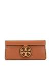 Tory Burch Miller Small Leather Clutch In Black