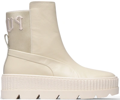 Pre-owned Puma Chelsea Sneaker Boot Rihanna Fenty Vanilla Ice (women's) In Vanilla Ice/vanilla Ice