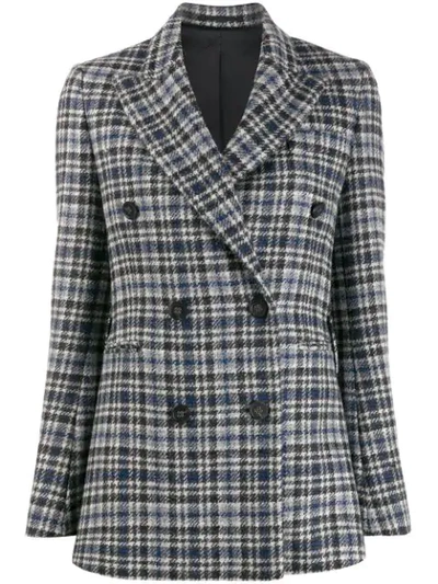 Golden Goose Checked Double-breasted Wool Tweed Blazer In Multicolor