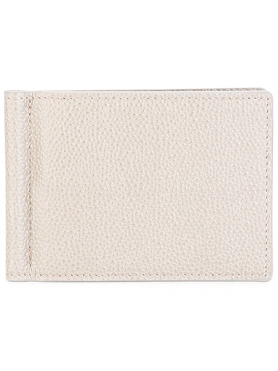 Thom Browne Money Clip Wallet In Grey Pebble Grain
