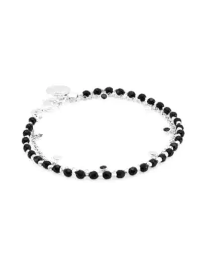 Astley Clarke Sterling Silver, Black Onyx, Black Spinel & White Sapphire Icon Charm Bracelet