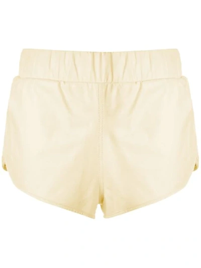 Andrea Bogosian Leather Shorts In Yellow