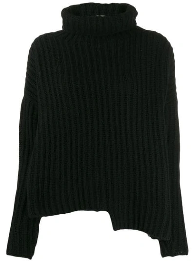 Thom Krom Asymmetric Turtle-neck Jumper In Black