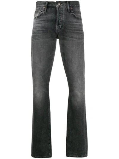 Tom Ford Faded-effect Straight-leg Jeans In Grigio