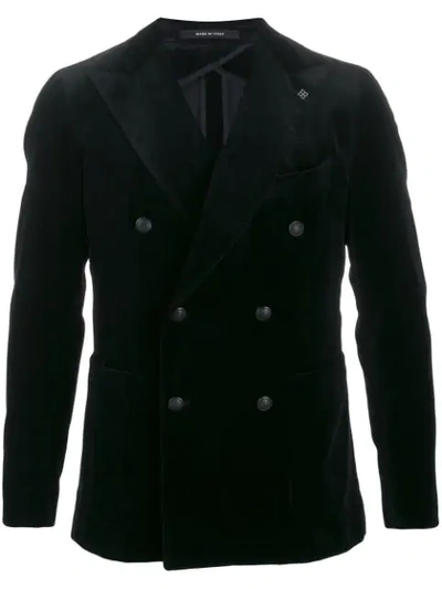 Tagliatore Double-breasted Fitted Blazer In Nero