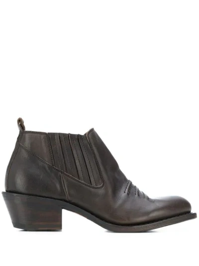 Fiorentini + Baker Stitched-detail Ankle Boots In Brown