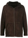 Salvatore Santoro Shearling Lined Coat In Brown