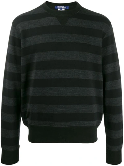 Junya Watanabe Striped Sweater In Black