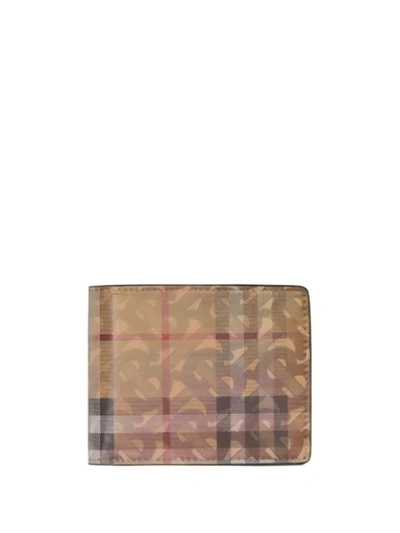 Burberry Men's Hologram Logo Vintage Check Hipfold Wallet In Archive Beige