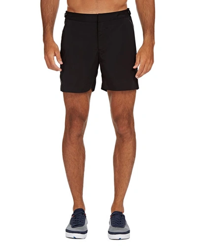 Orlebar Brown Men's Bulldog Bonded Swim Trunks In Black