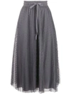 Red Valentino Point D'esprit Tulle Pleated Skirt In Grey