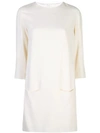 The Row Marina 3/4-sleeve Dress With Pockets In White