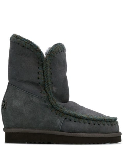 Mou Inner Wedge Boots In Grey
