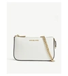 Michael Michael Kors Textured Leather Chain Wallet In Optic White