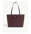 Ted Baker Jjesica Bow Detail Pebbled Leather Tote In Oxblood
