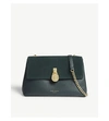 Ted Baker Helena Suede And Leather Cross-body Bag In Dark Green
