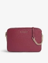 Michael Michael Kors Jet Set Leather Cross-body Bag In Berry