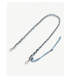 Loewe Thin Braided Leather Strap In Soft Blue/white