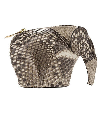 Loewe Elephant Python-leather Coin Purse In Natural