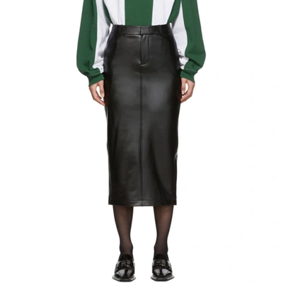 Alexander Wang Faux Stretch-leather Midi Skirt In Black