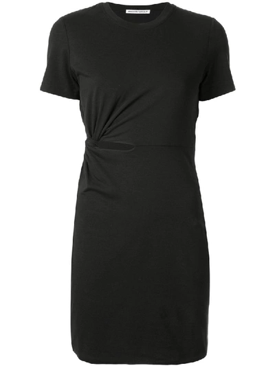 Alexander Wang T Cutout Twist Compact Jersey Dress In Black