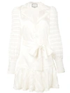 Alexis Renita Sheer-panel Long-sleeve Dress In White