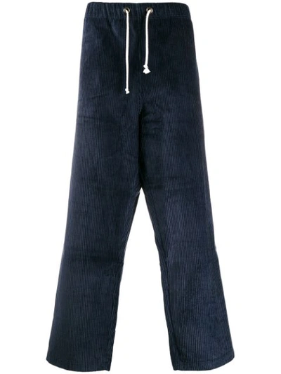 Champion Corduroy Straight Leg Trousers In Blue