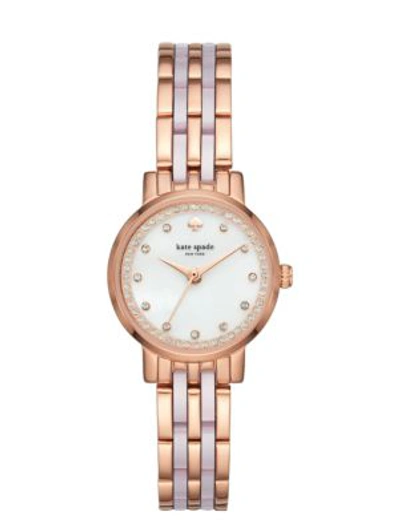 Kate Spade Monterey Crystal Dial Bracelet Watch, 24mm In Rose Gold/rose