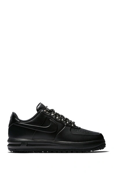 Nike Lunar Force 1 Low Duckboot Sneaker In 001 Black/black