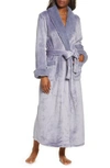 Natori Long Plush Robe In Bga Blue Granite