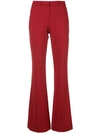 Theory Women's Demitria Wool Flare Pants In Crimson Melange