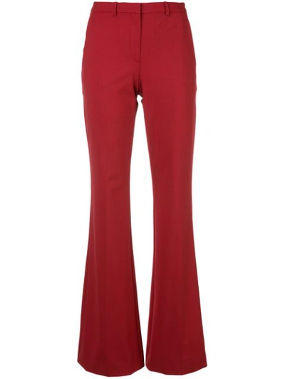 Theory Women's Demitria Wool Flare Pants In Crimson Melange