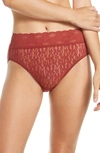 Wacoal Halo Lace High Cut Briefs In Red Pear