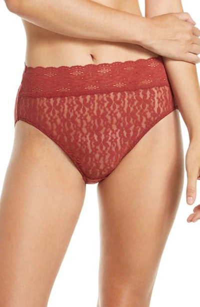 Wacoal Halo Lace High Cut Briefs In Red Pear