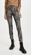 Alice And Olivia Connley High Waist Slim Fit Leopard Print Leggings In Brown