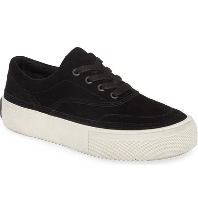 Allsaints Mercia Lace-up Platform Sneaker In Black Suede
